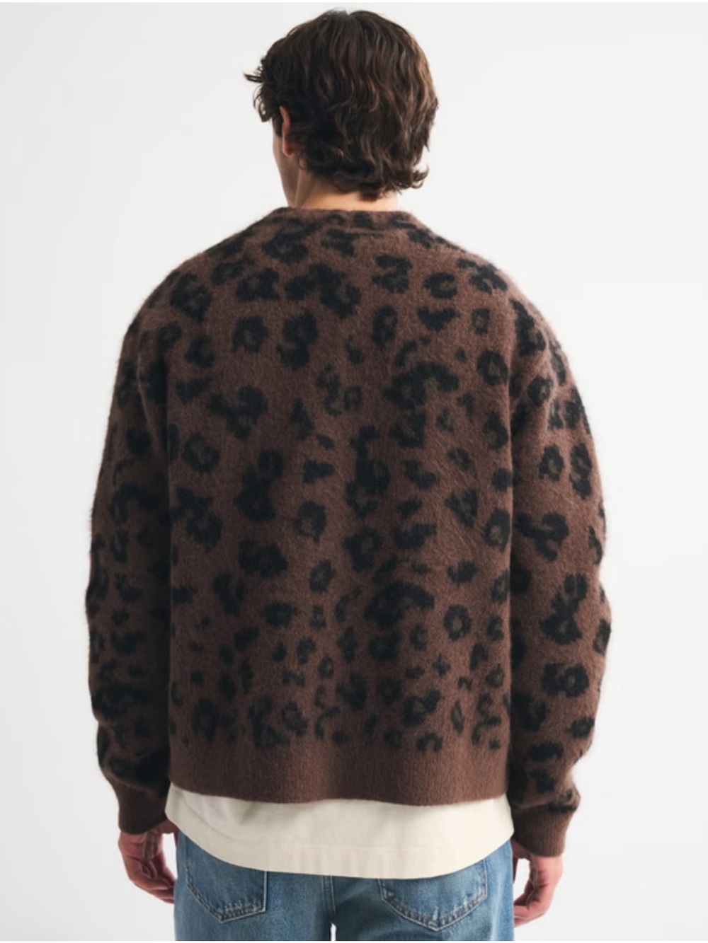 Abercrombie & Fitch Fuzzy Animal Print Cardigan Brown Leopard Size Small NWOT - Picture 5 of 9